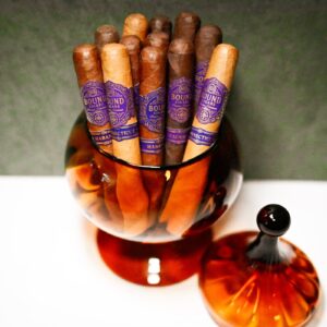 Northbound Connecticut, Habano, and Maduro cigars in an amber glass jar