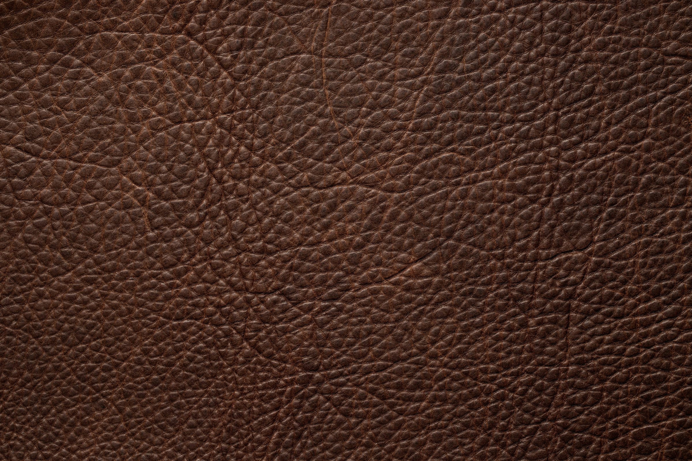 The close grain of brown leather